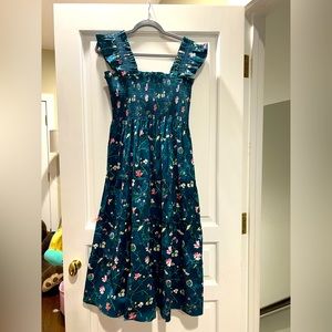 Hill House Nap Dress. Green floral print. Size Large.